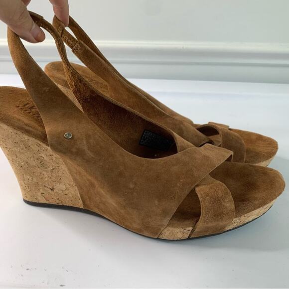 Ugg hazel suede sling back‎ wedge sandals size 9 - Picture 2 of 7